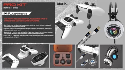 Bionik BNK-9083 PS5 Pro Kit - Essential Accessories - Headset, Charge Base, Cable poster